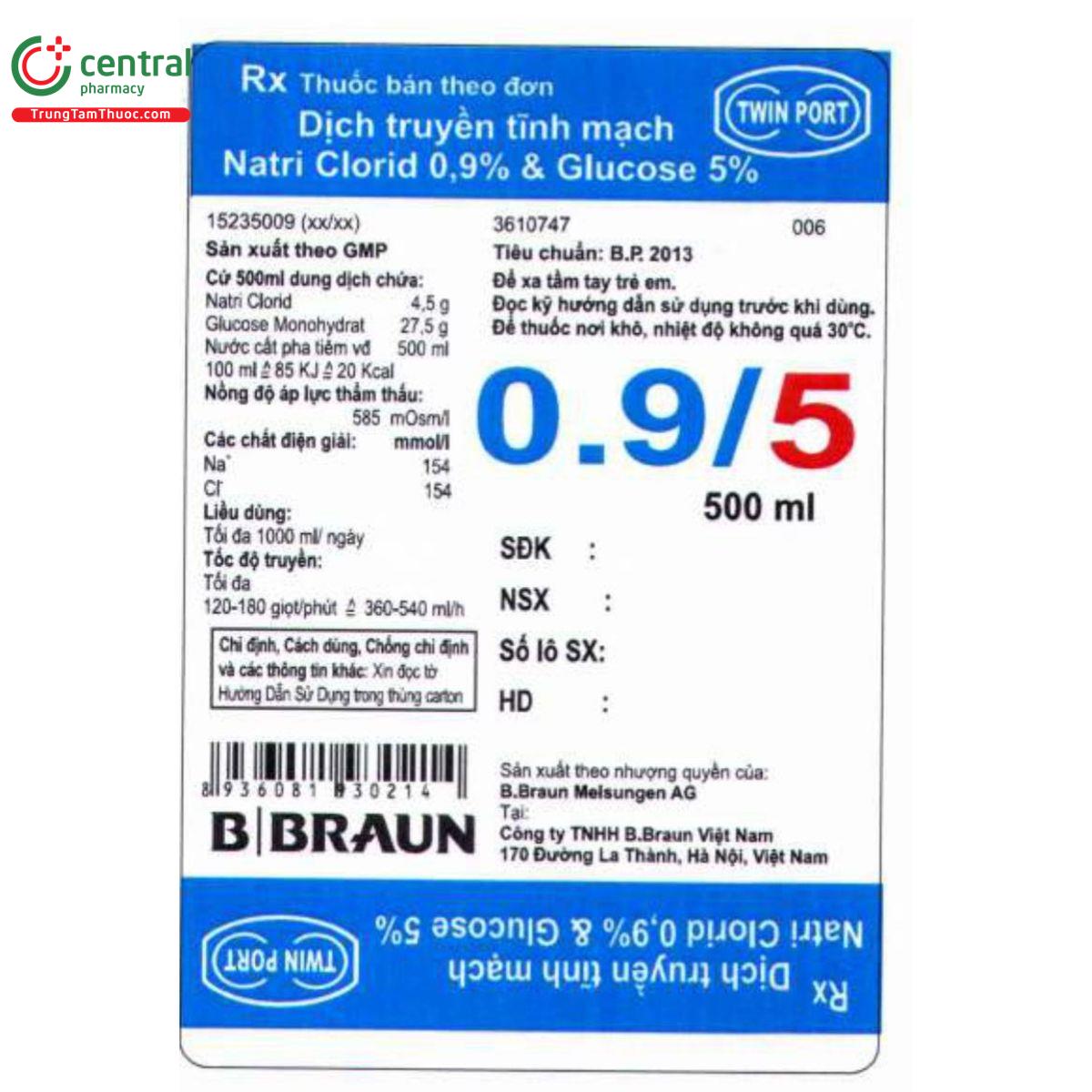 dich truyen tinh mach natri clorid 09 glucose 5 2 B0684 dich truyen tinh mach natri clorid 09 glucose 5 2 B0684