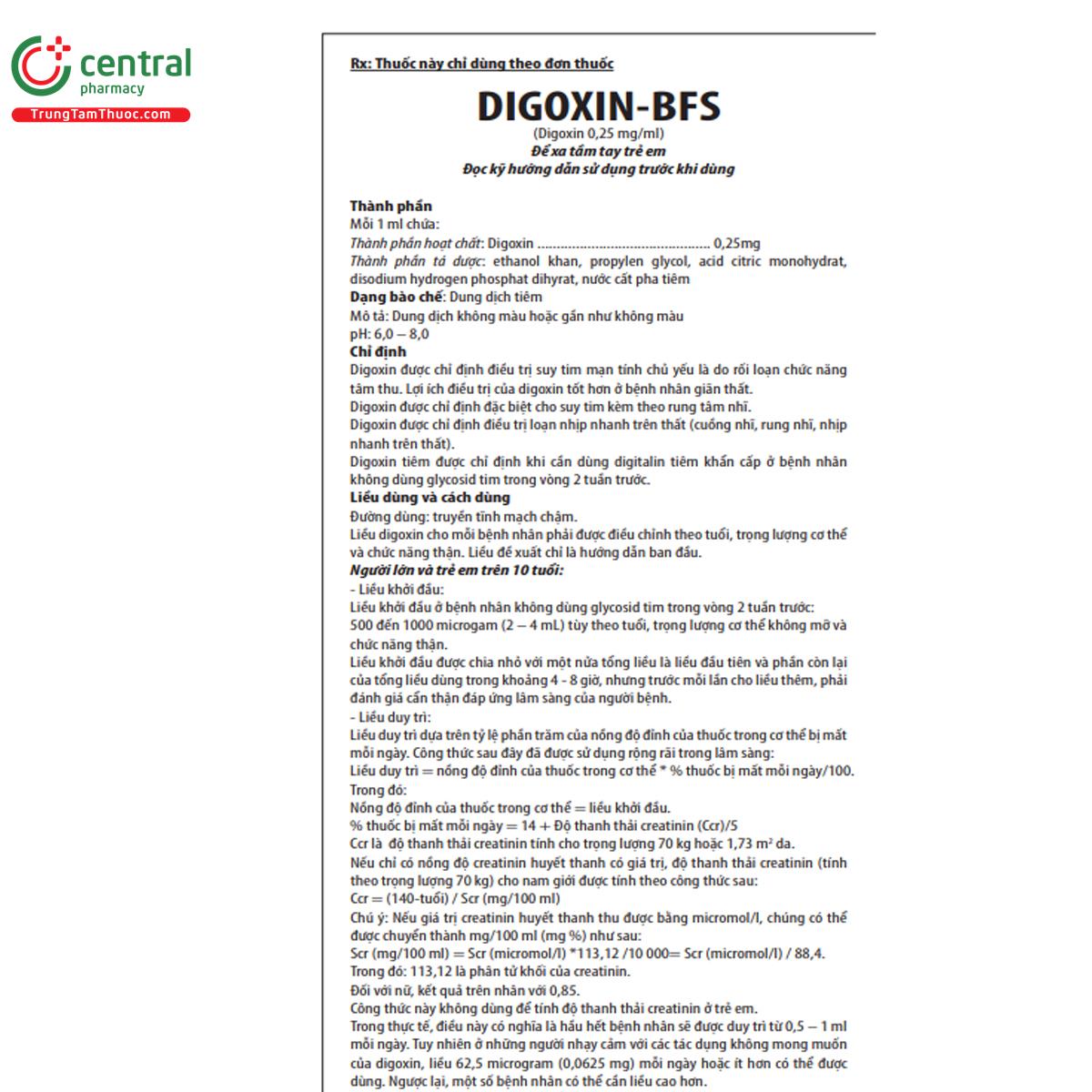 digoxin bfs 5 U8801