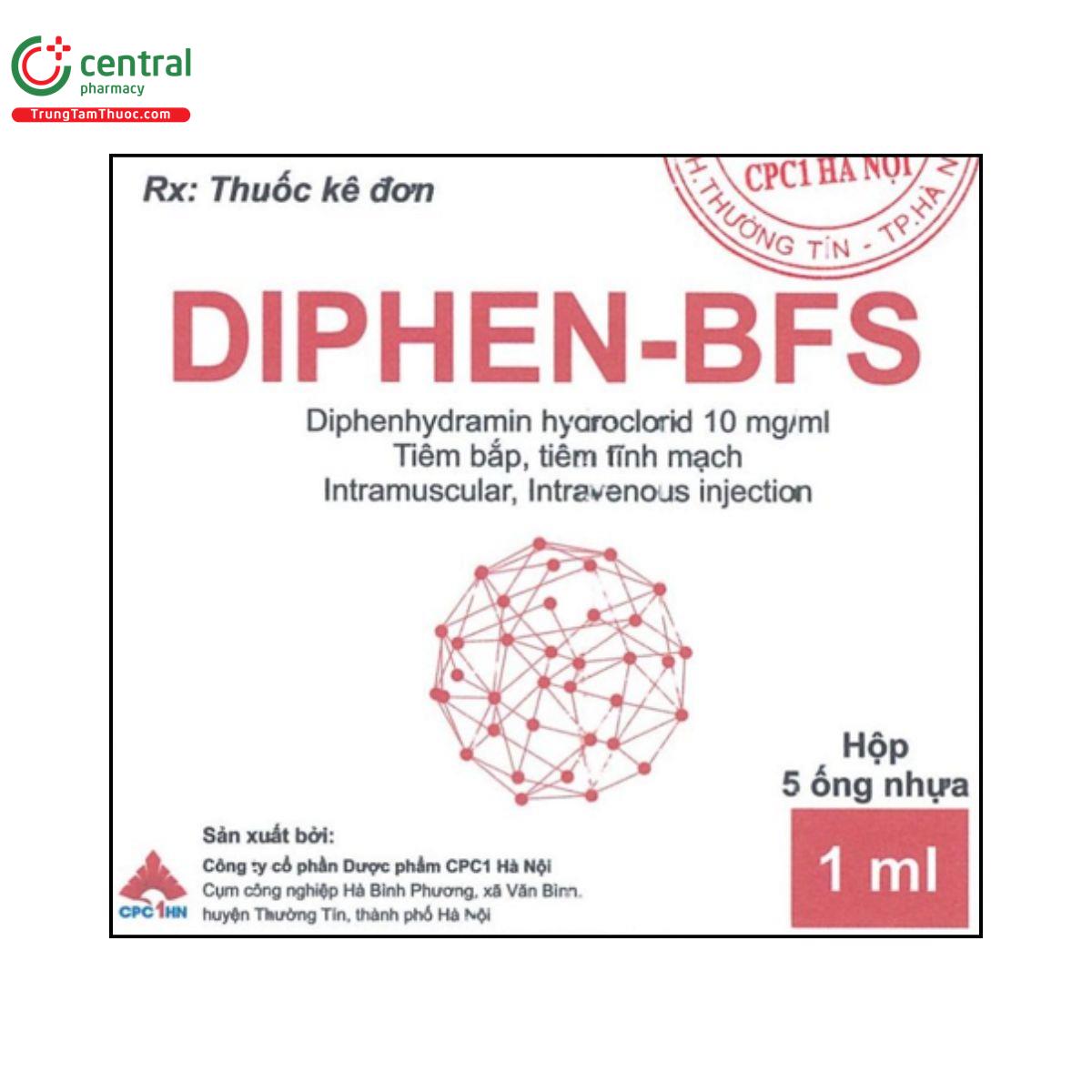 Thuốc Diphen-BFS điều trị dị ứng, say tàu xe, hỗ trợ Parkinson