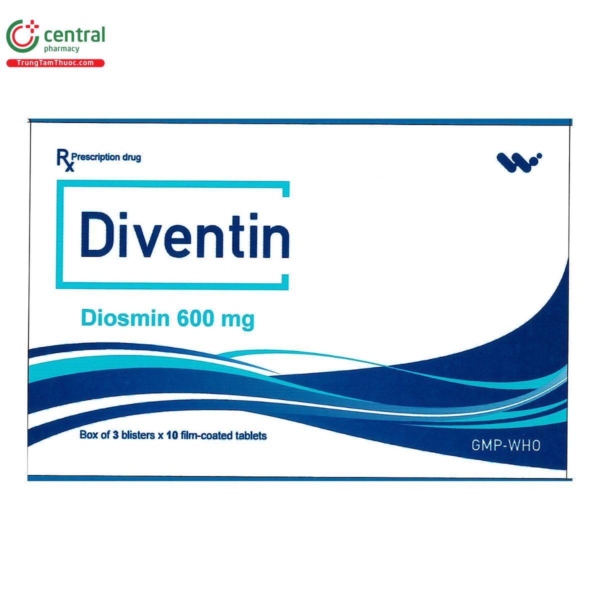 Thuốc Diventin 600mg điều trị vấn đề suy tĩnh mạch bạch huyết, trĩ cấp