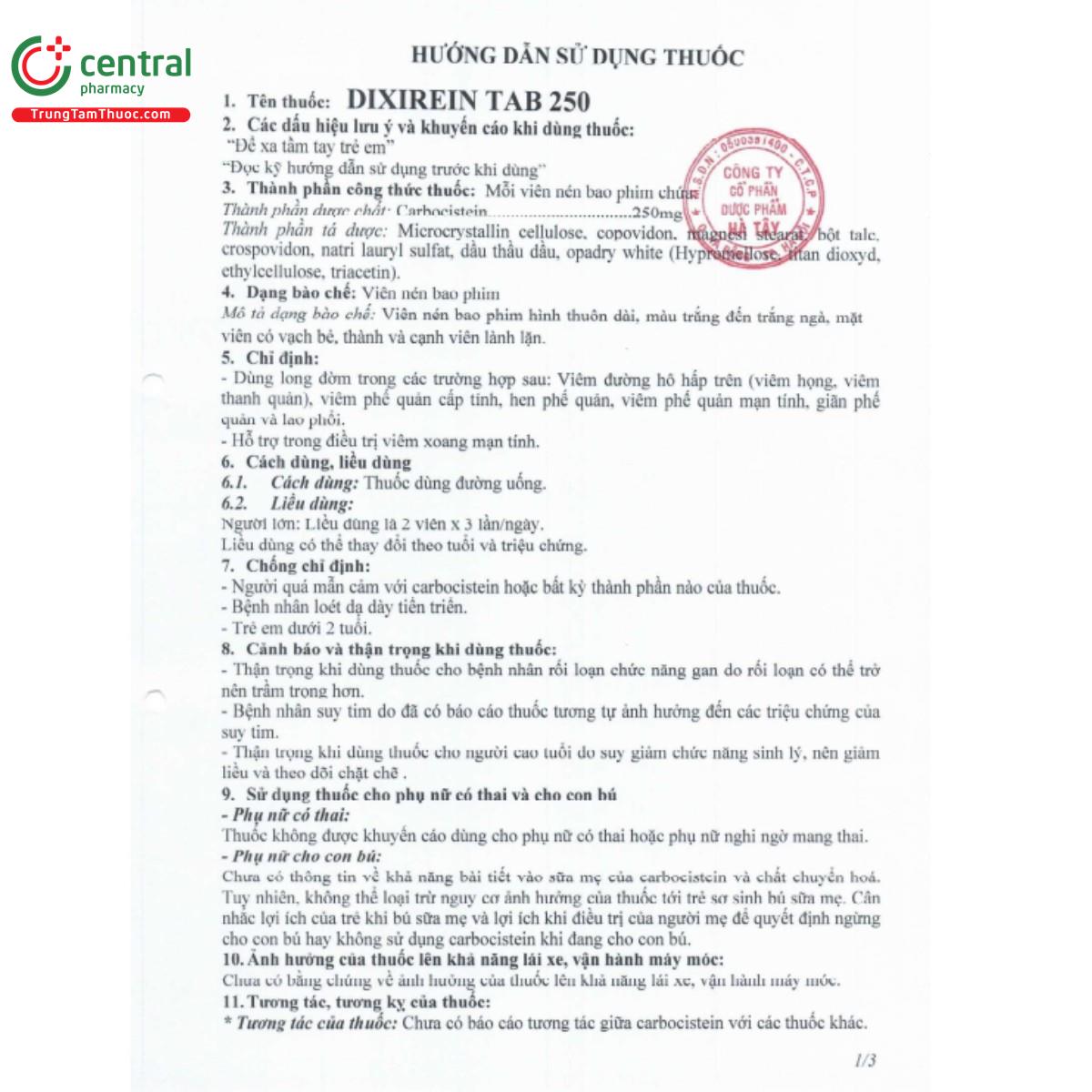 dixirein tab 250 6 B0425 dixirein tab 250 6 B0425