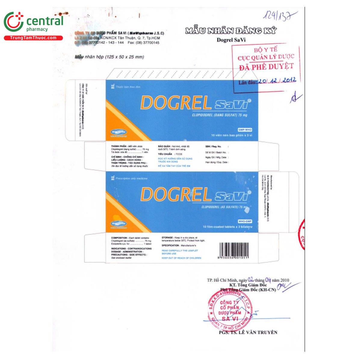 dogrel savi 75mg 10 V8583