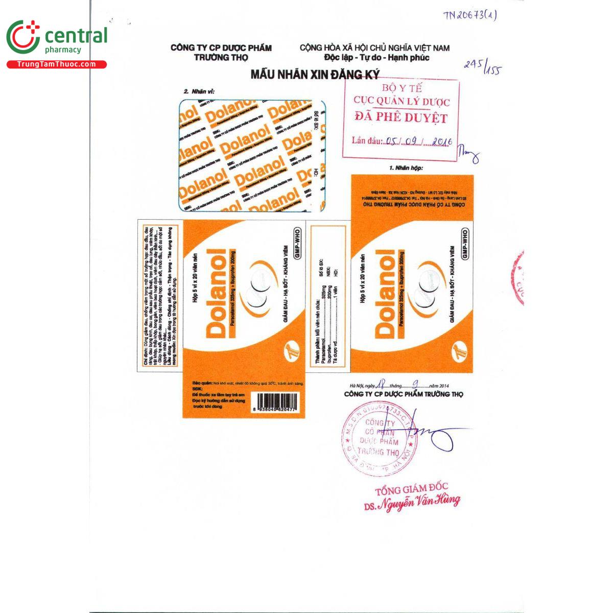 dolanol 325mg 200mg 8 N5804
