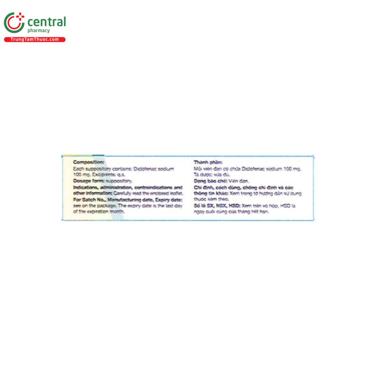 dolotren suppositories 100mg 2 P6213