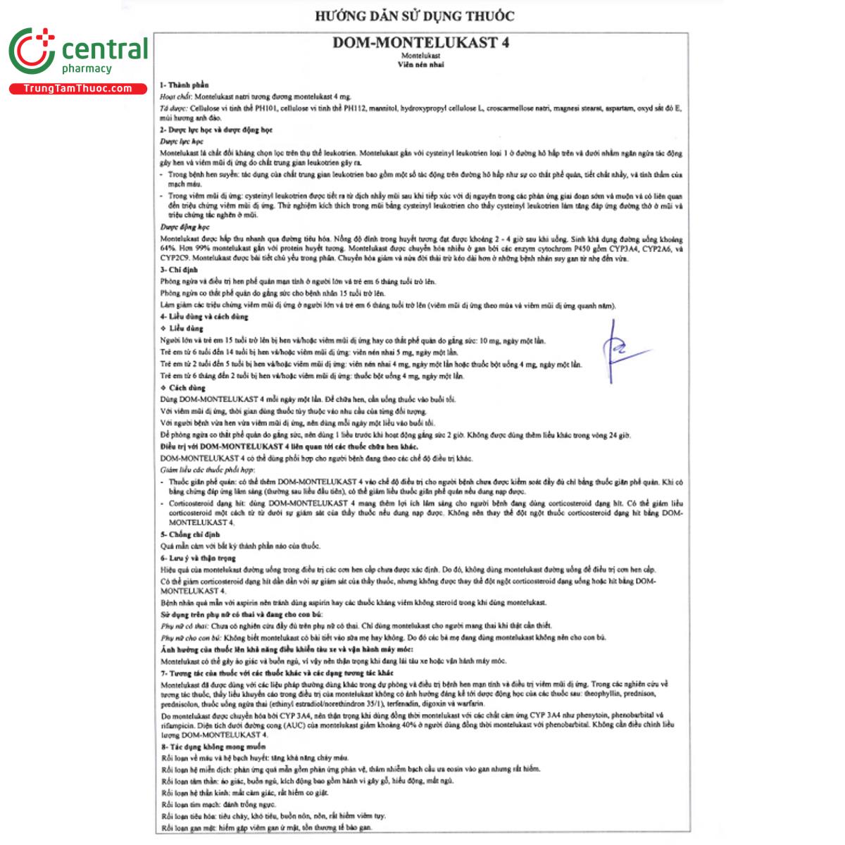 dom montelukast 4 7 N5231 dom montelukast 4 7 N5231