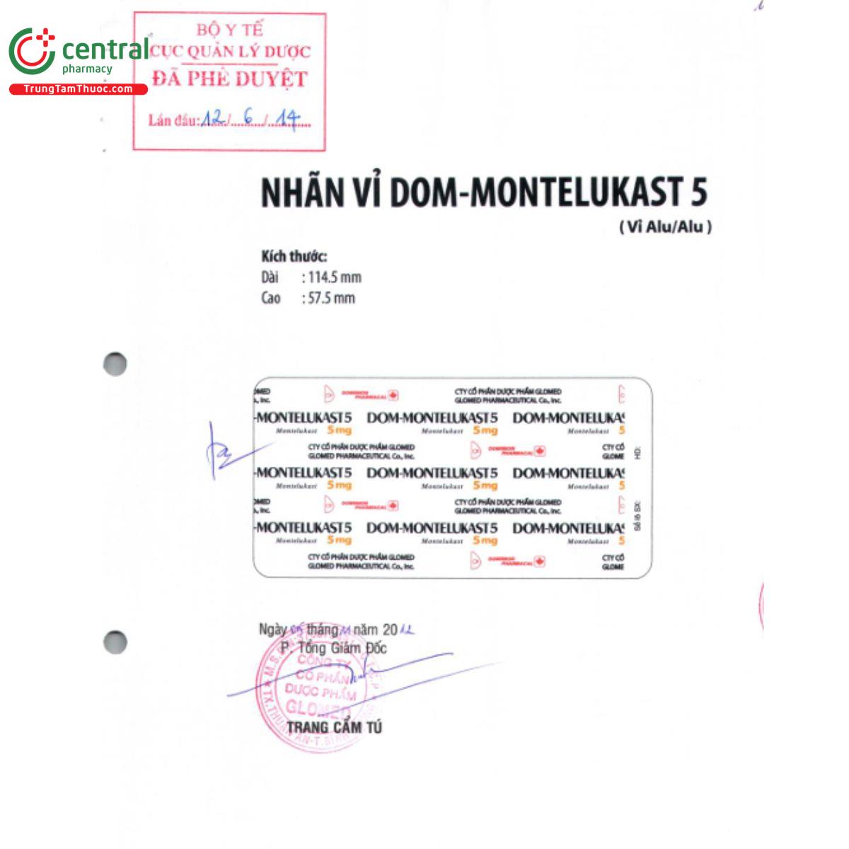 dom montelukast 5 5 N5408 dom montelukast 5 5 N5408