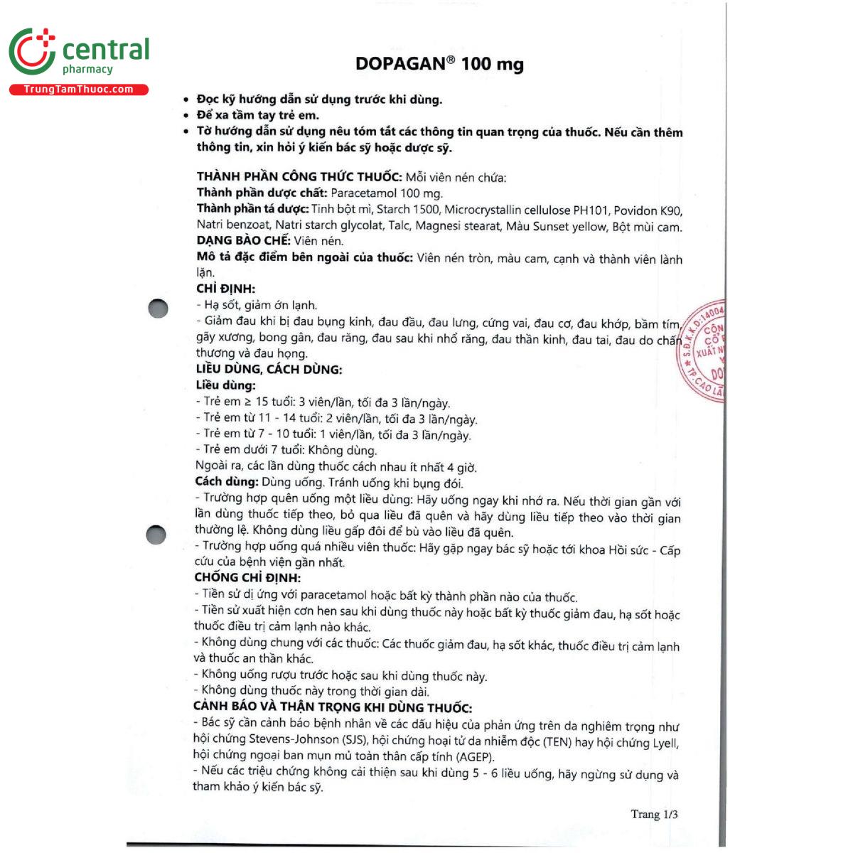 dopagan 100mg 3 V8657