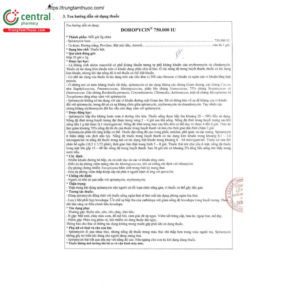 doropycin 750000 iu 6 T8552 doropycin 750000 iu 6 T8552