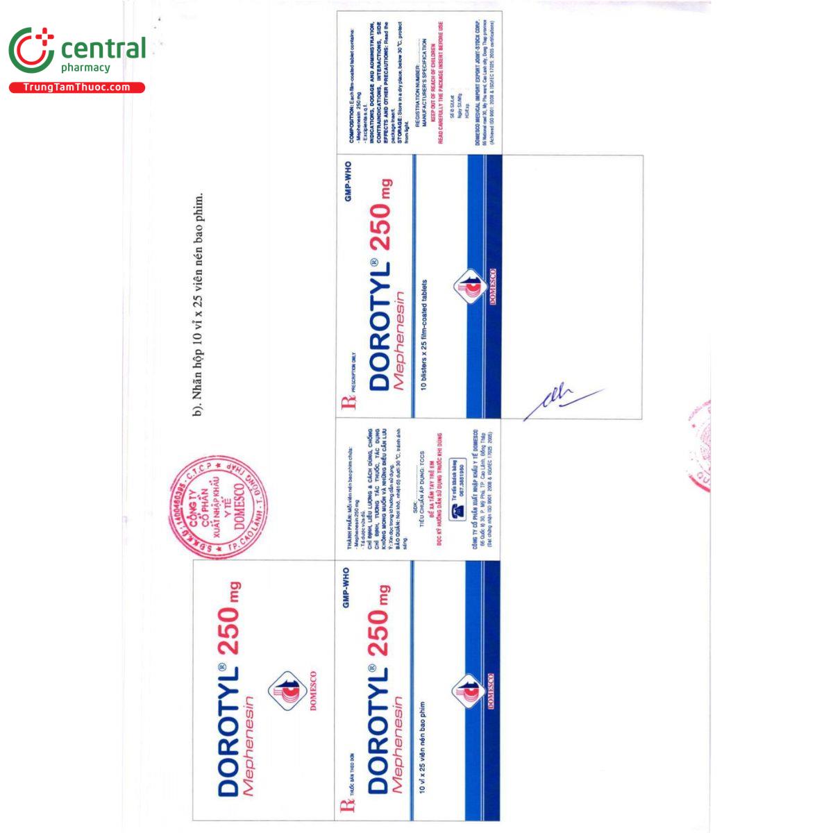 dorotyl 250mg 3 U8025 dorotyl 250mg 3 U8025