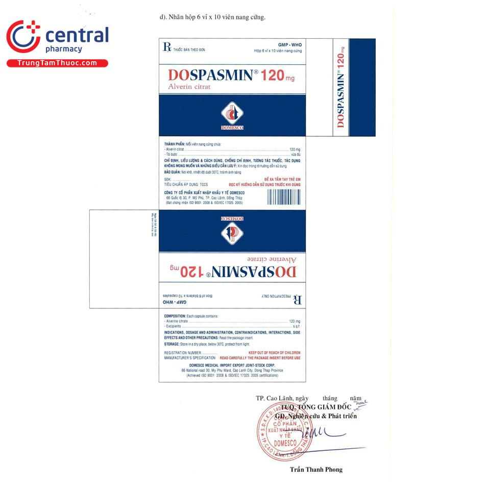 dospasmin 120mg 4 J4580