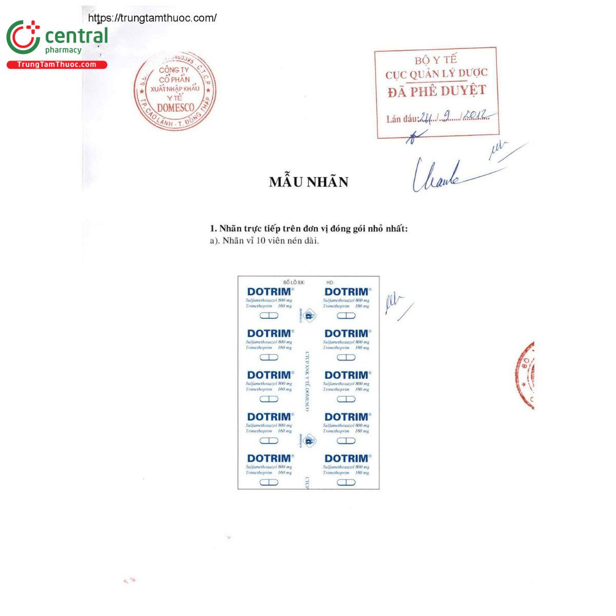 dotrim 800mg 160mg 5 B0420 dotrim 800mg 160mg 5 B0420