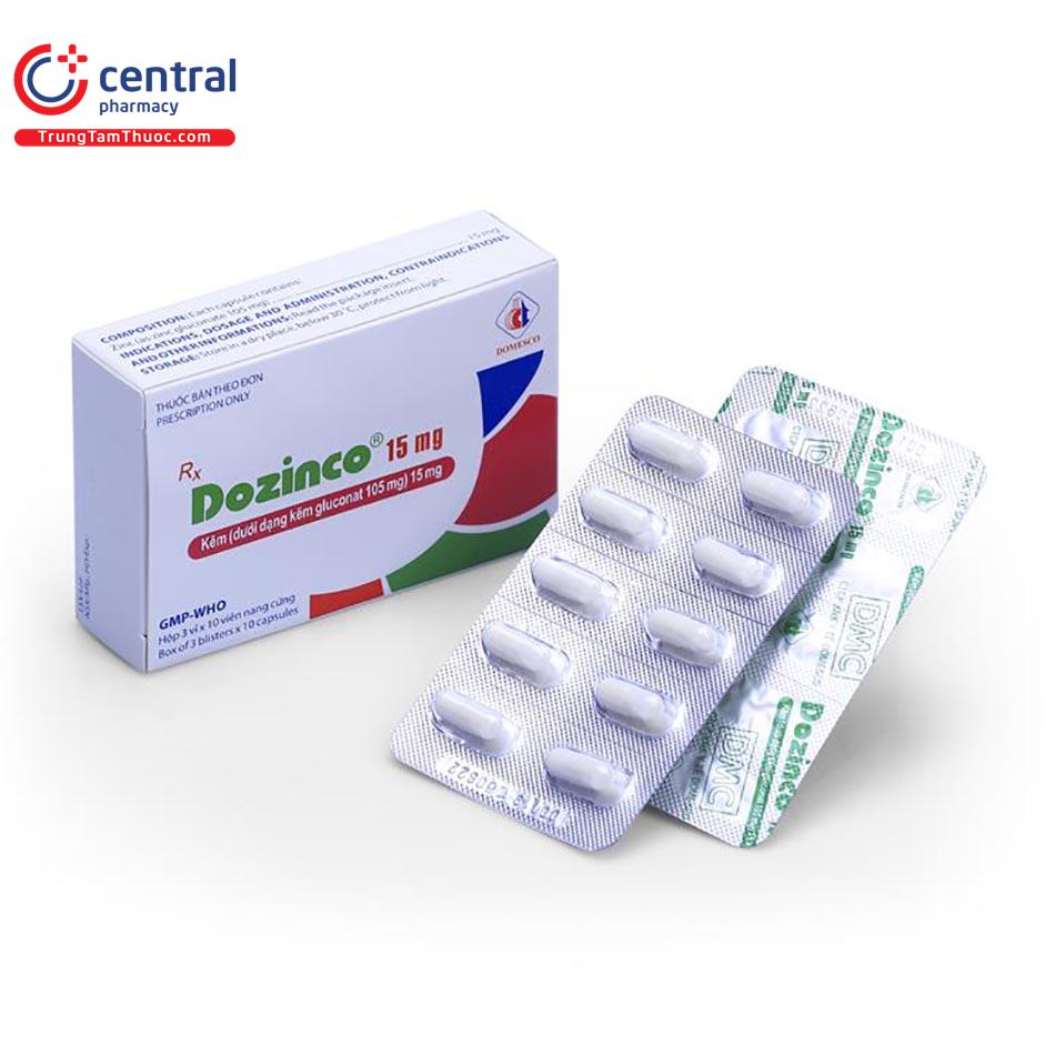 Thuốc Dozinco 15mg (Kẽm gluconat): tác dụng, chỉ định, liều dùng