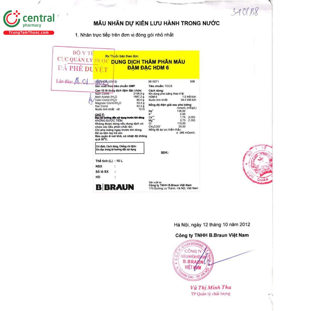 dung dich tham phan mau dam dac hdm 6 2 C0837 dung dich tham phan mau dam dac hdm 6 2 C0837