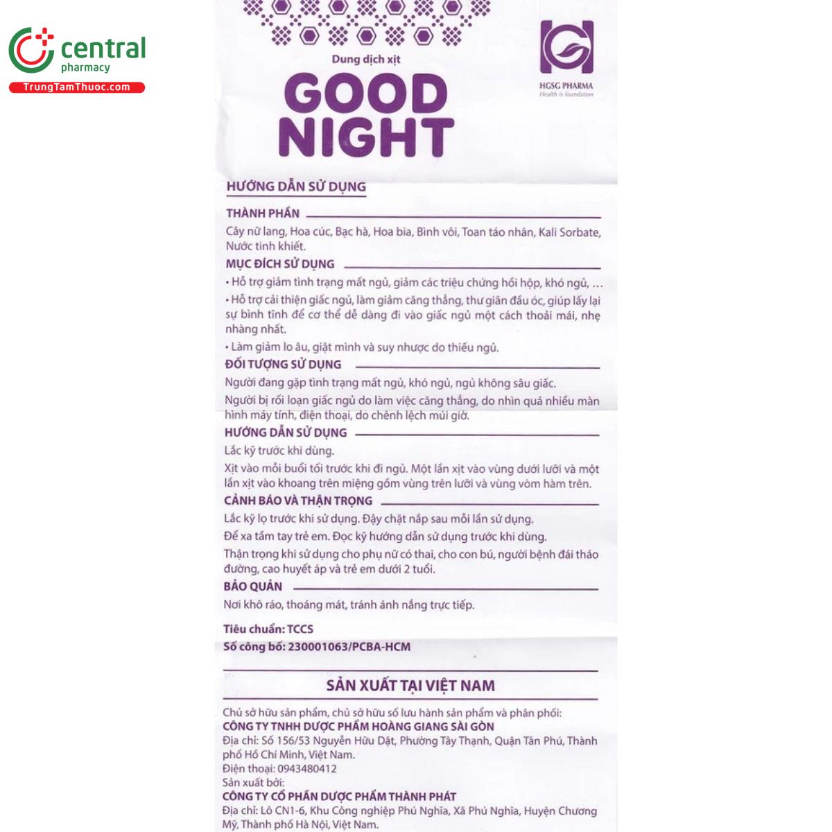 dung dich xit good night 10 M5014