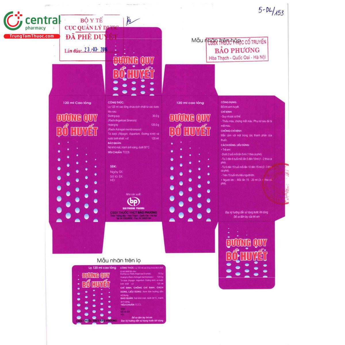 duong quy bo huyet bao phuong 2 G2476 duong quy bo huyet bao phuong 2 G2476