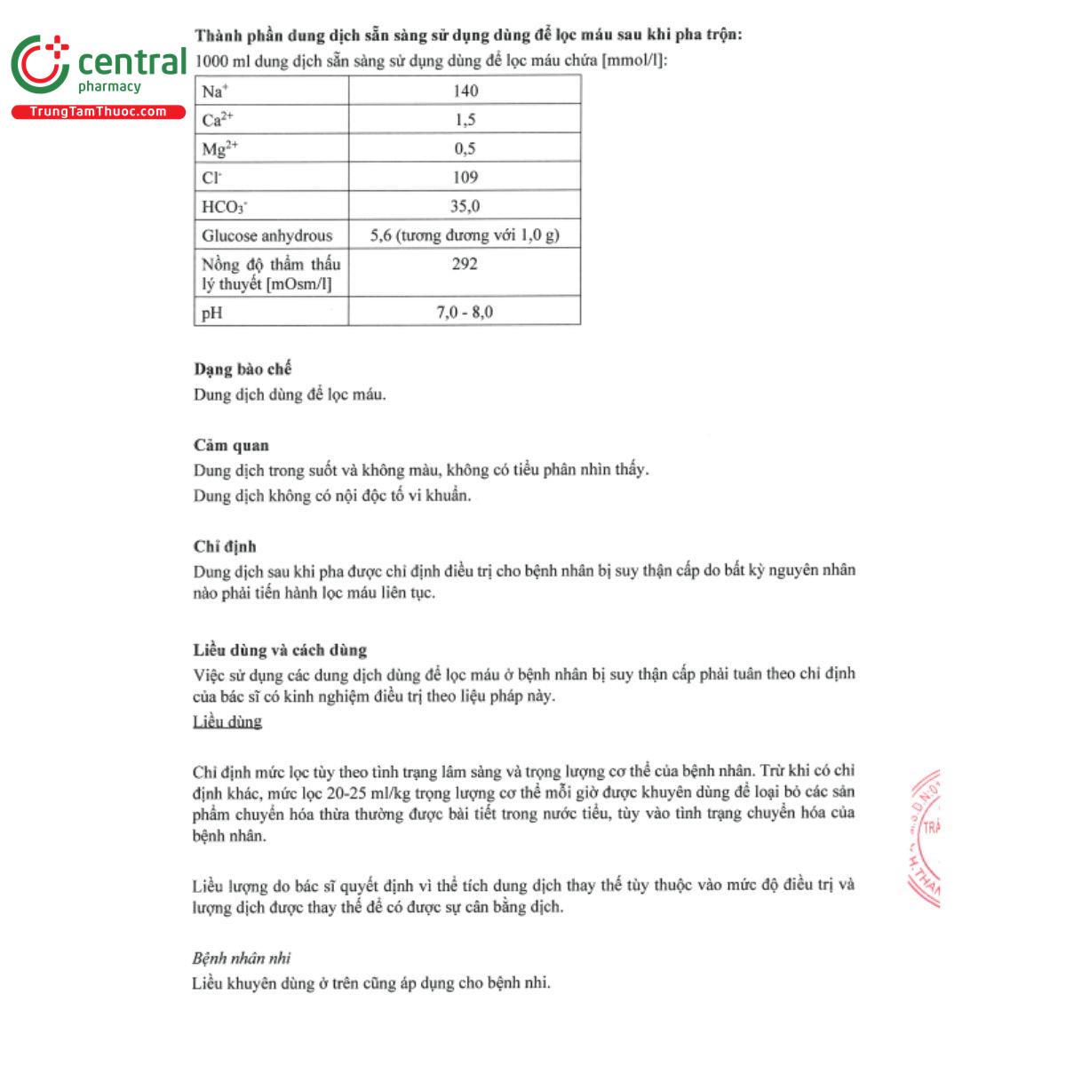 duosol without potassium solution for haemofiltration 1000ml 3 H3520 duosol without potassium solution for haemofiltration 1000ml 3 H3520