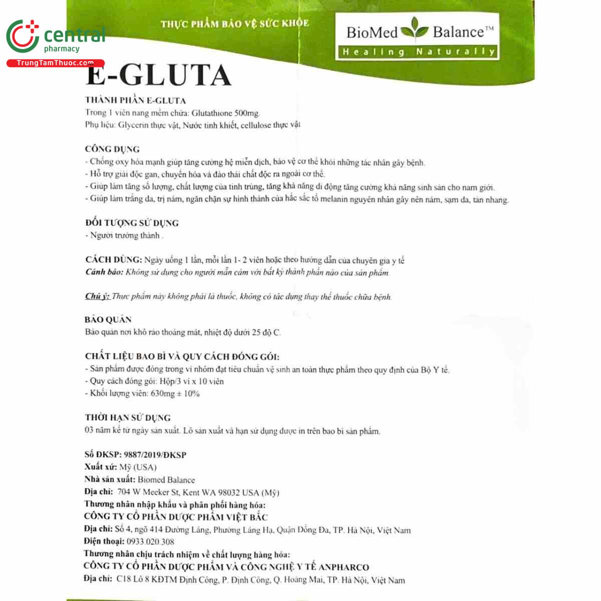 e gluta 500mg 14 F2457