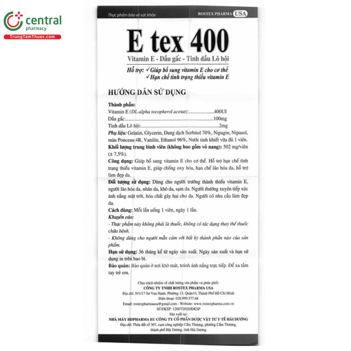 e tex 400 rostex pharma usa 9 U8076