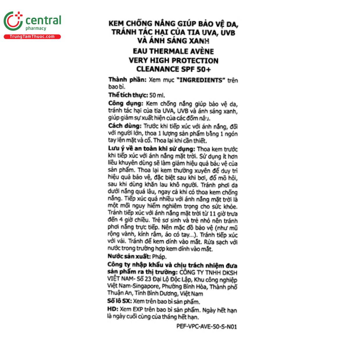 eau thermale avene cleanance spf50 9 F2581