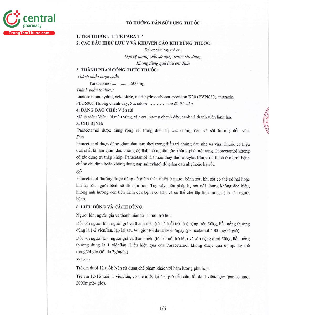 effe para tp 500mg 5 S7542