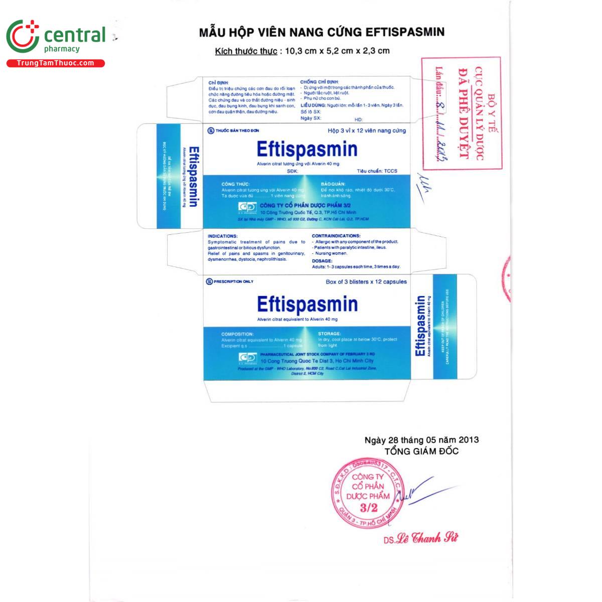 eftispasmin 40mg 6 V8451