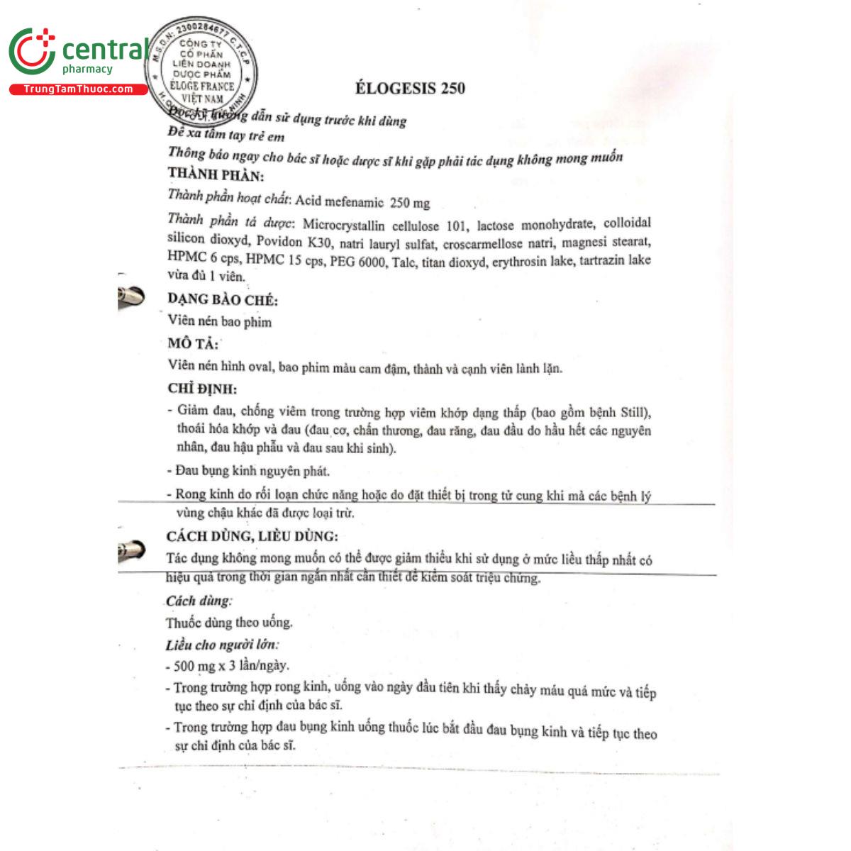 elogesis 250mg 3 R7470