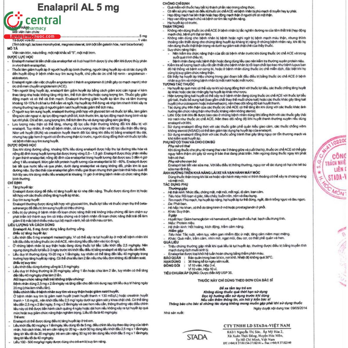 enalapril al 5mg 1 M5817 enalapril al 5mg 1 M5817