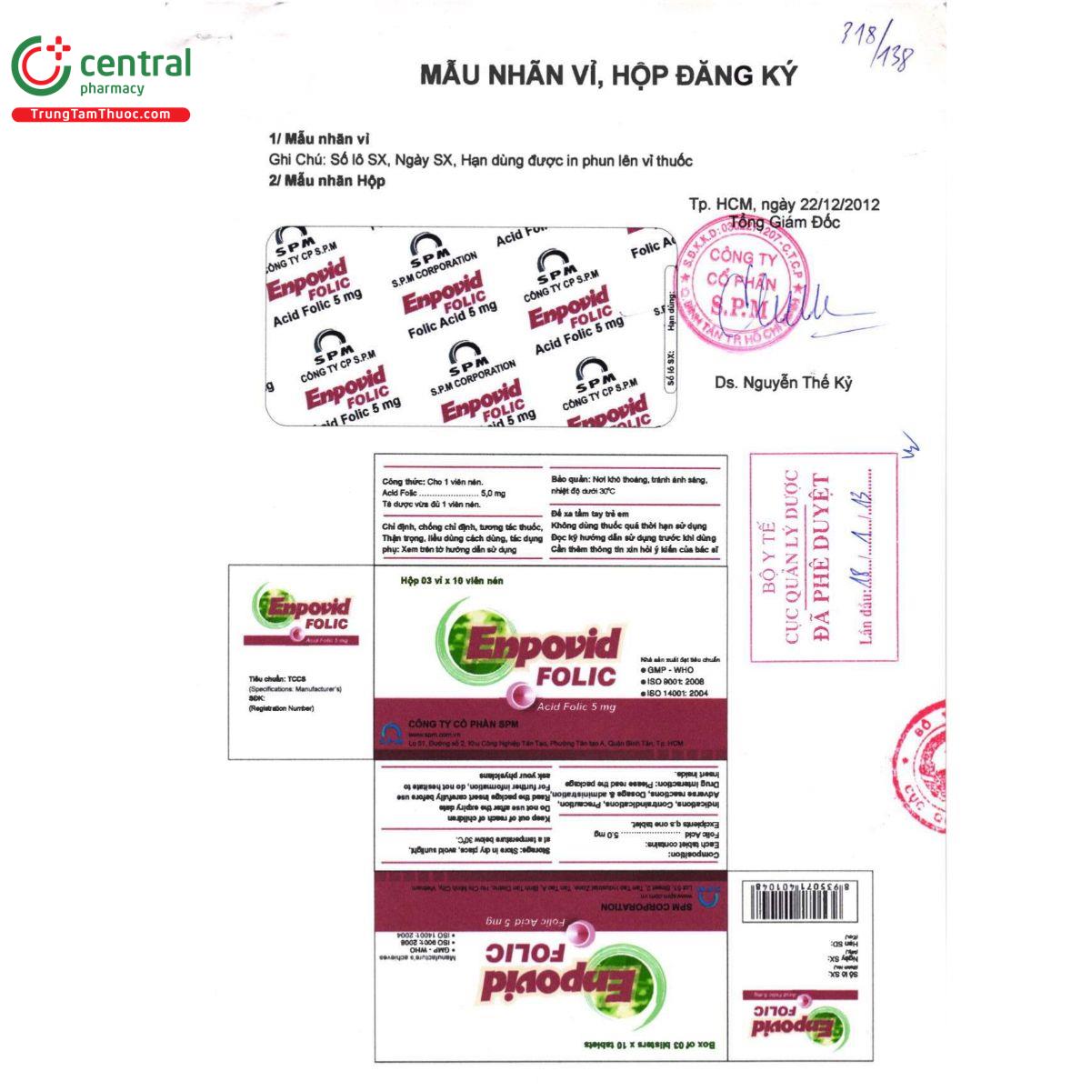enpovid folic 5mg 3 O5302 enpovid folic 5mg 3 O5302