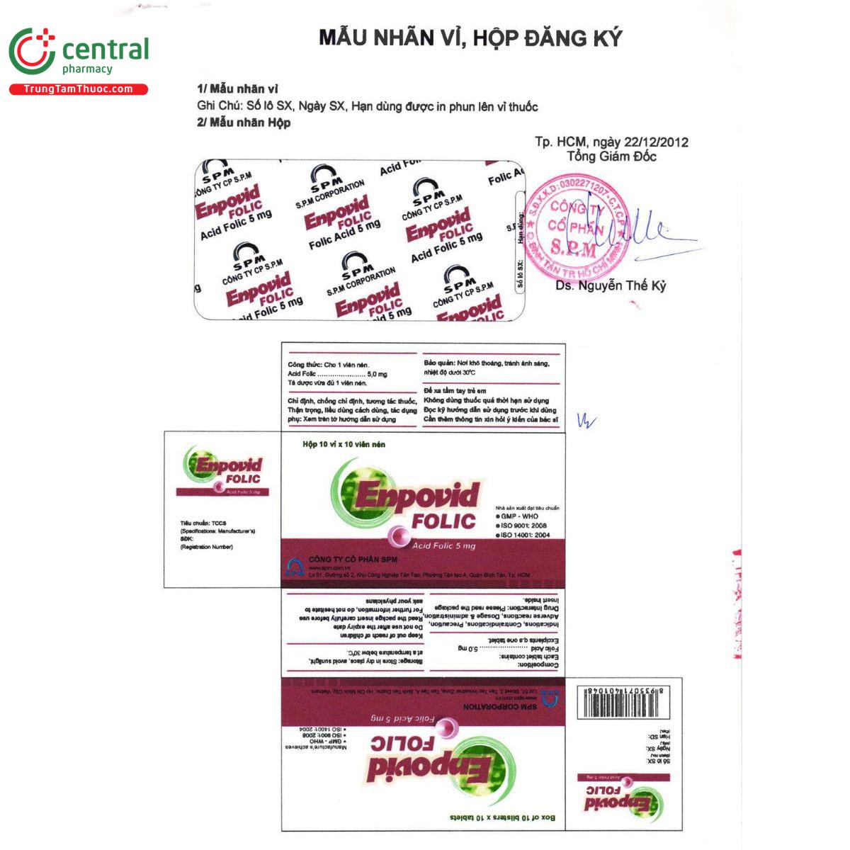 enpovid folic 5mg 4 D1115 enpovid folic 5mg 4 D1115