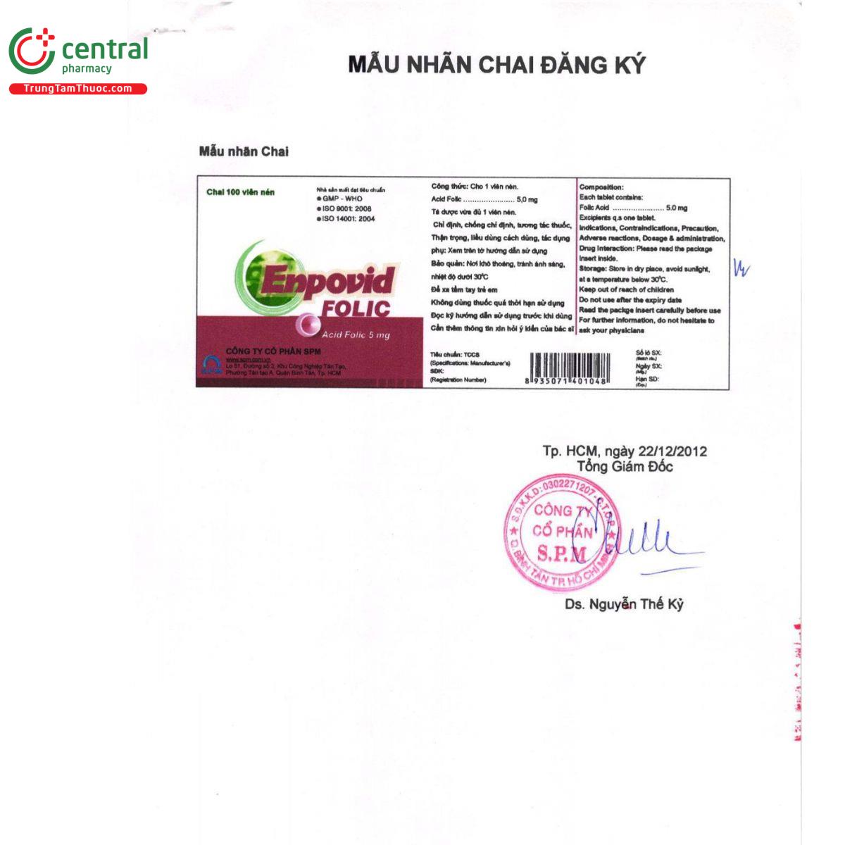enpovid folic 5mg 5 C0128 enpovid folic 5mg 5 C0128
