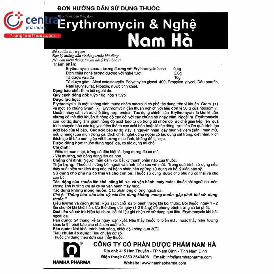 erythromycin nghe nam ha 10g 11 K4687