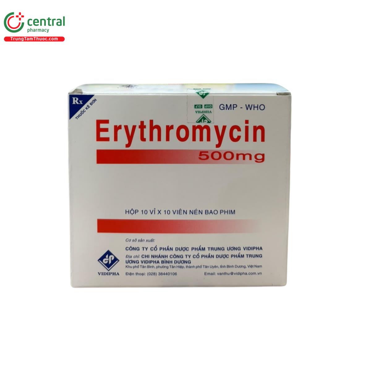 erythromycin tab 500mg 1 U8660 erythromycin tab 500mg 1 U8660