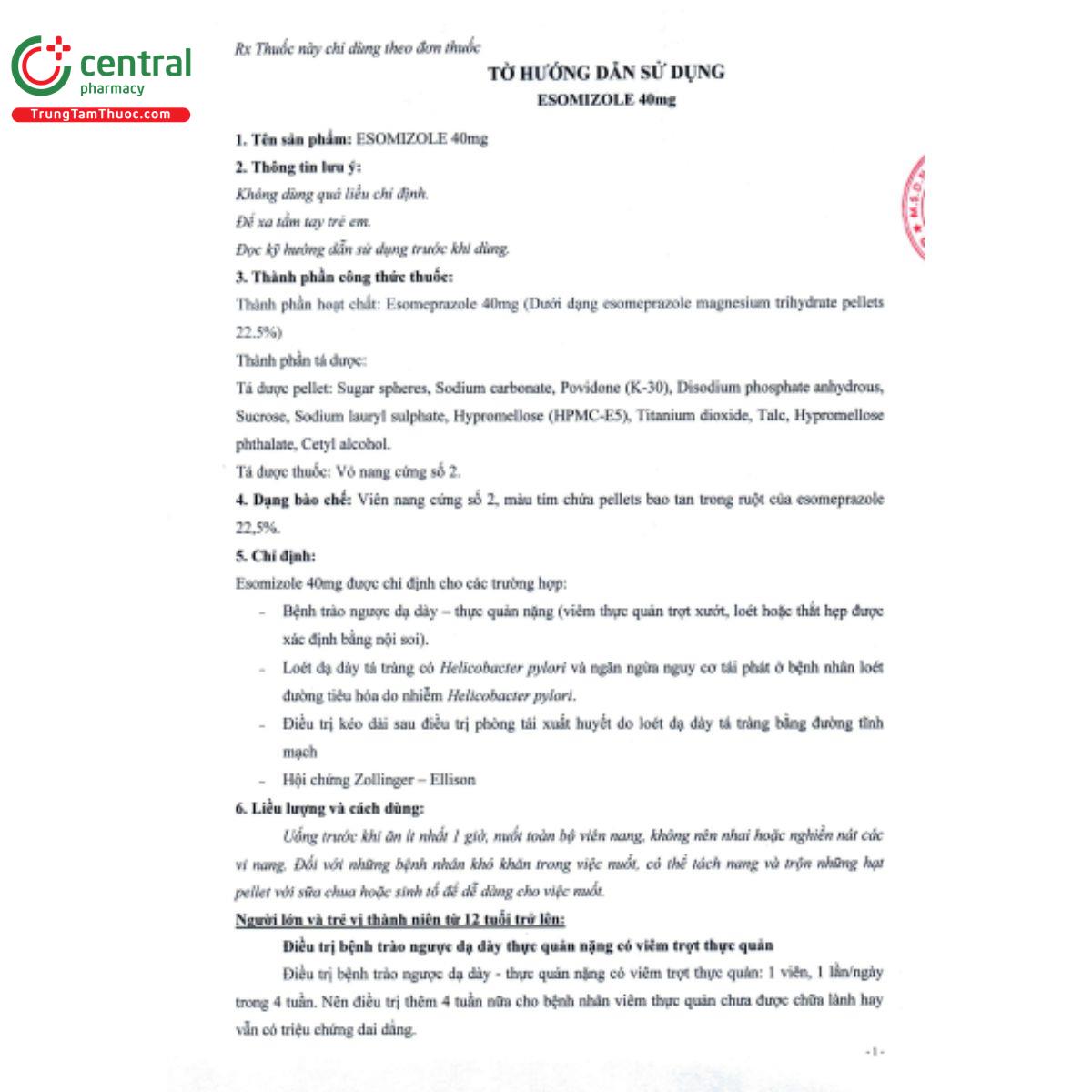 esomizole 40mg 3 D1824