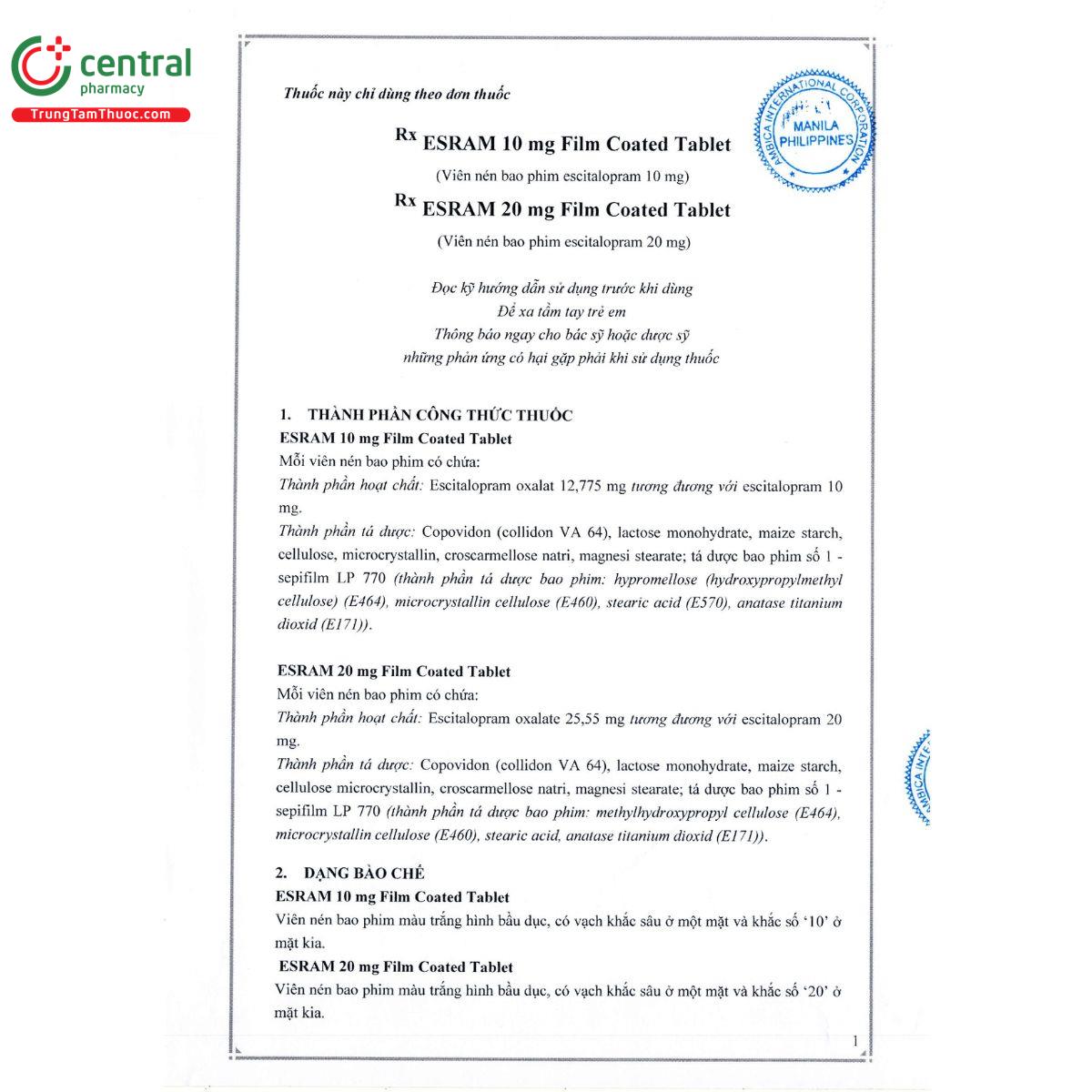 esram 10mg 3 A0101 esram 10mg 3 A0101