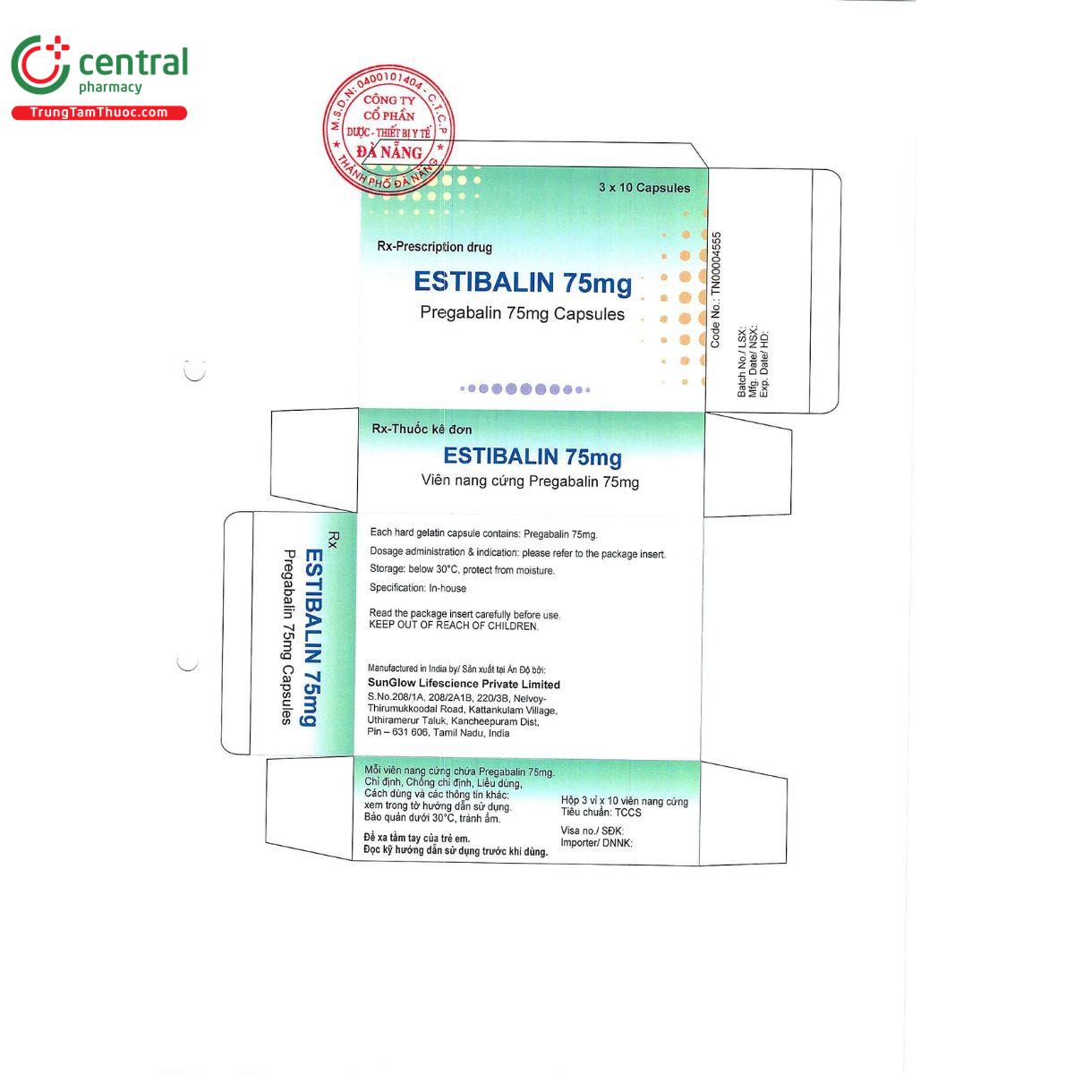estibalin 75mg 3 J3484 estibalin 75mg 3 J3484