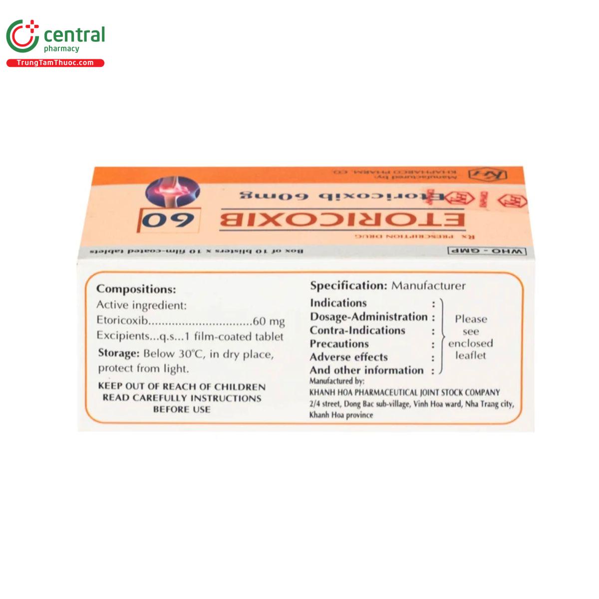 etoricoxib 60mg khapharco 5 B0435