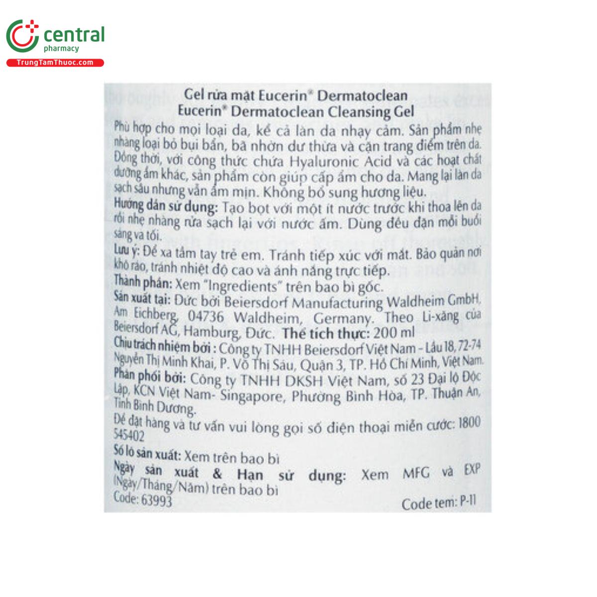 eucerin dermatoclean hyaluron cleansing gel 5 O5127