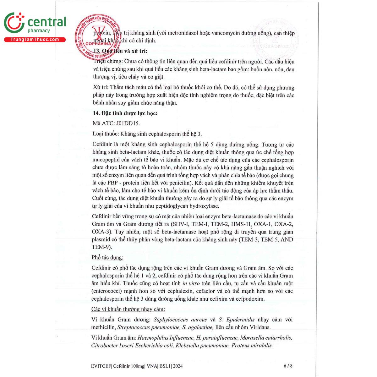 evitcef 100mg 8 N5252