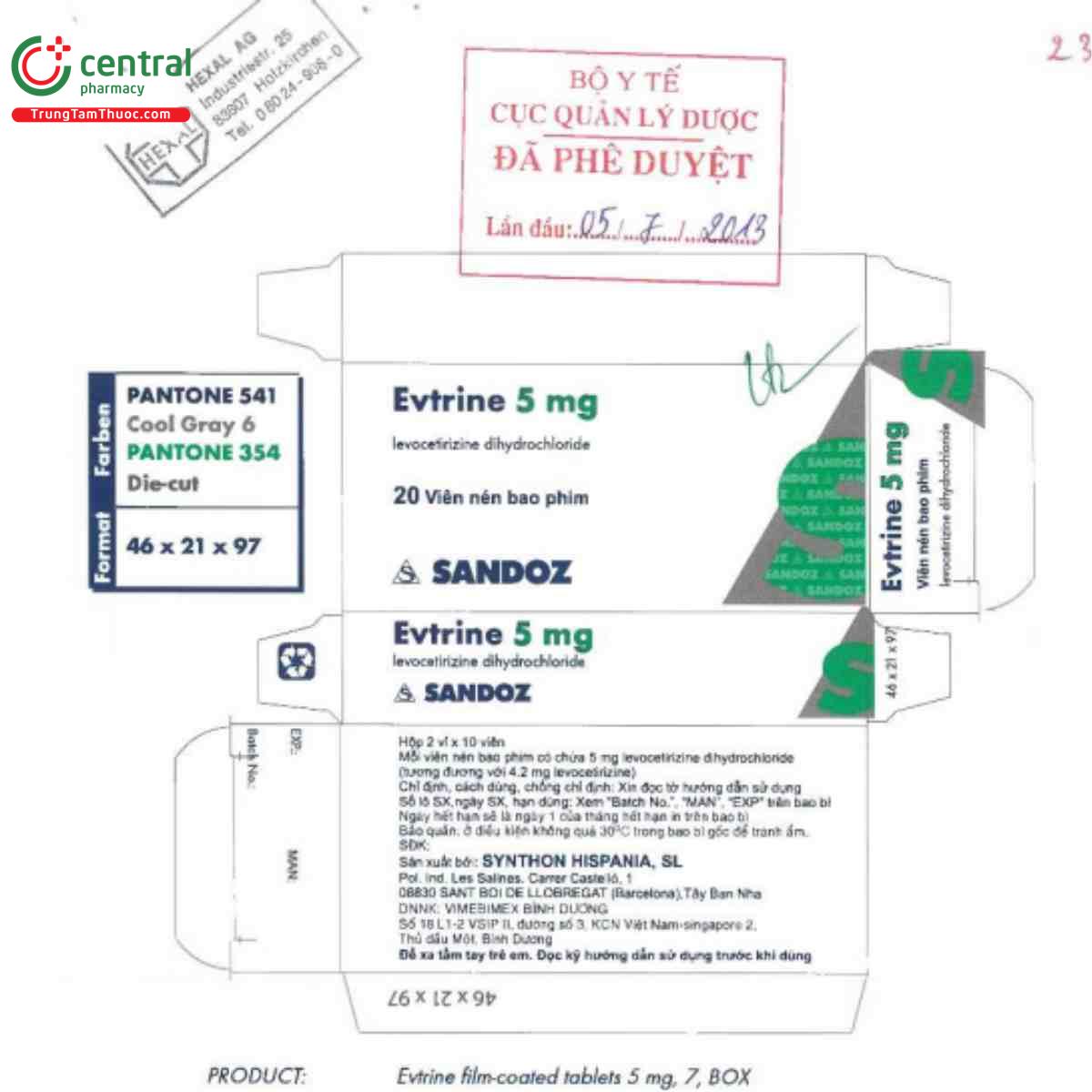 evtrine 5mg 3 B0522 evtrine 5mg 3 B0522