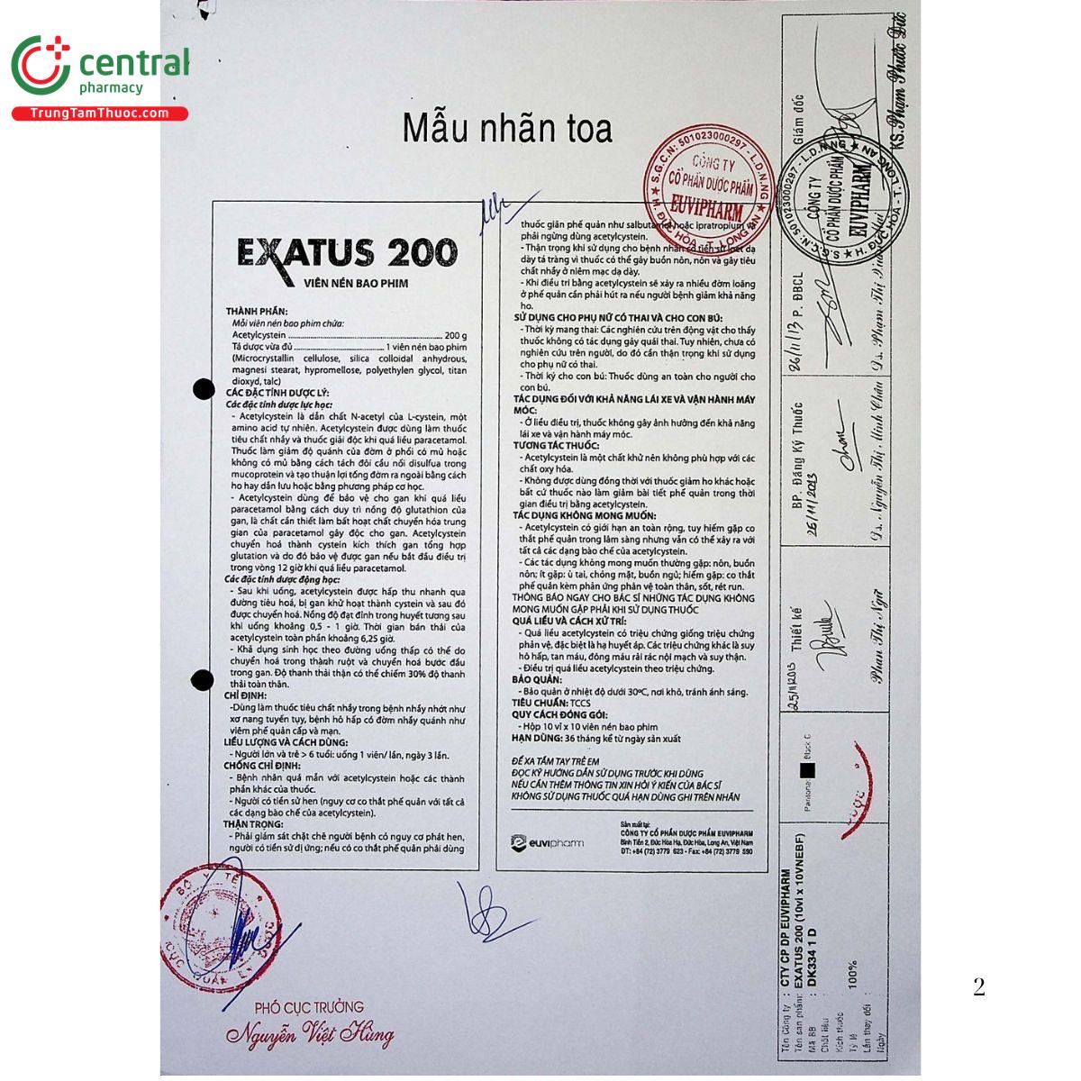 exatus 200mg 3 K4854 exatus 200mg 3 K4854