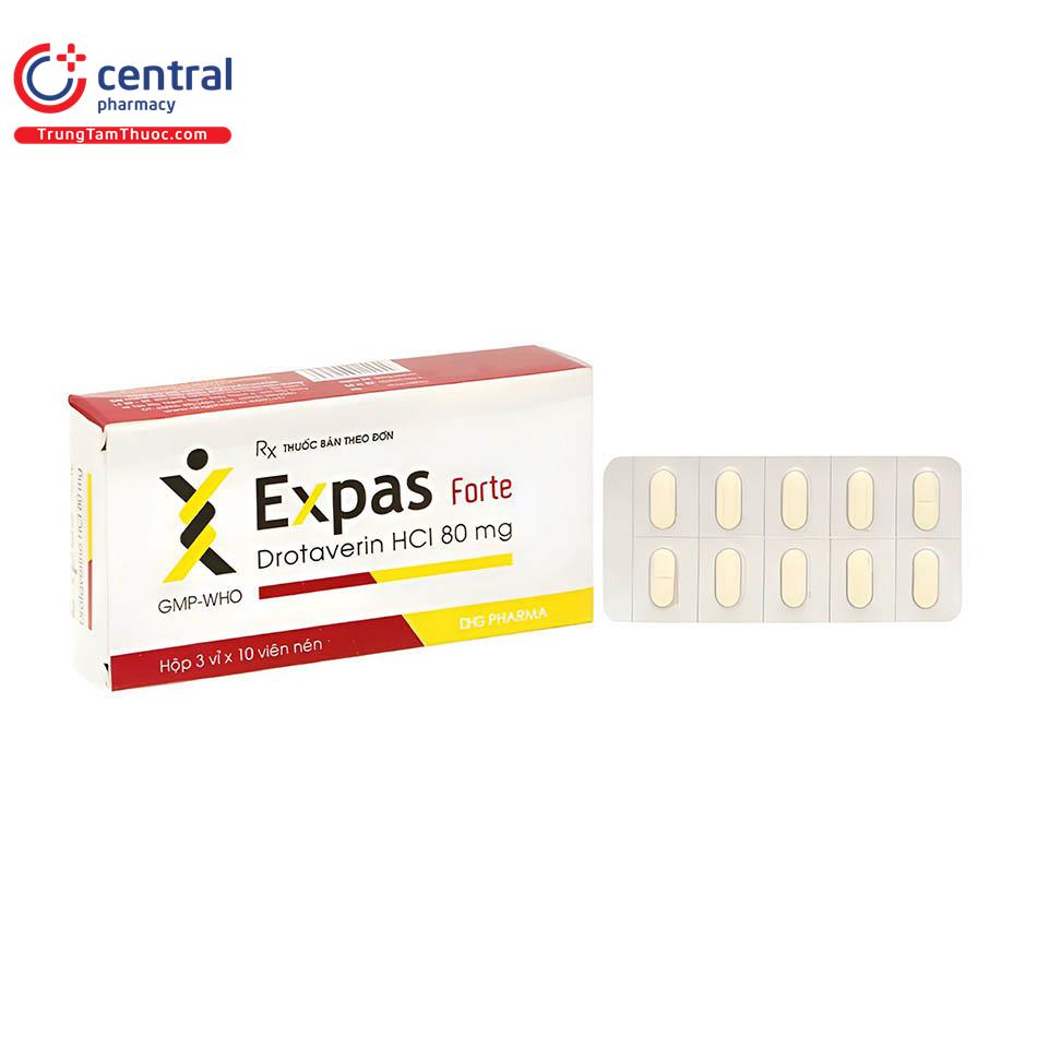 [CHÍNH HÃNG] Thuốc Expas Forte 80mg ức chế co thắt cơ trơn hiệu quả.