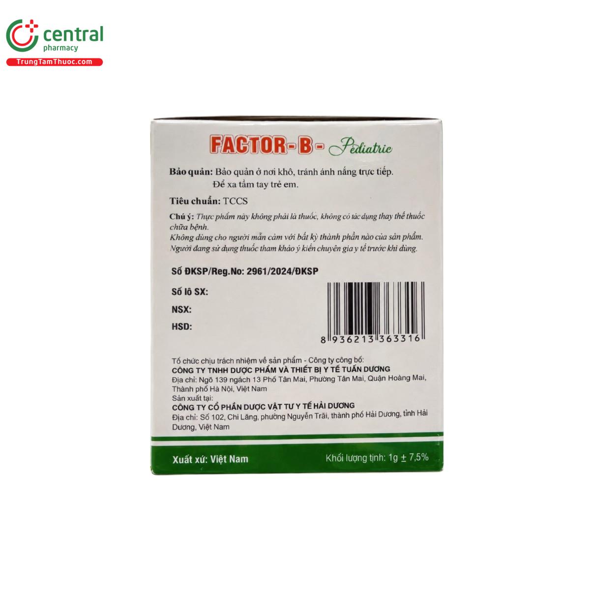 factor b pediatric 6 O5612 factor b pediatric 6 O5612