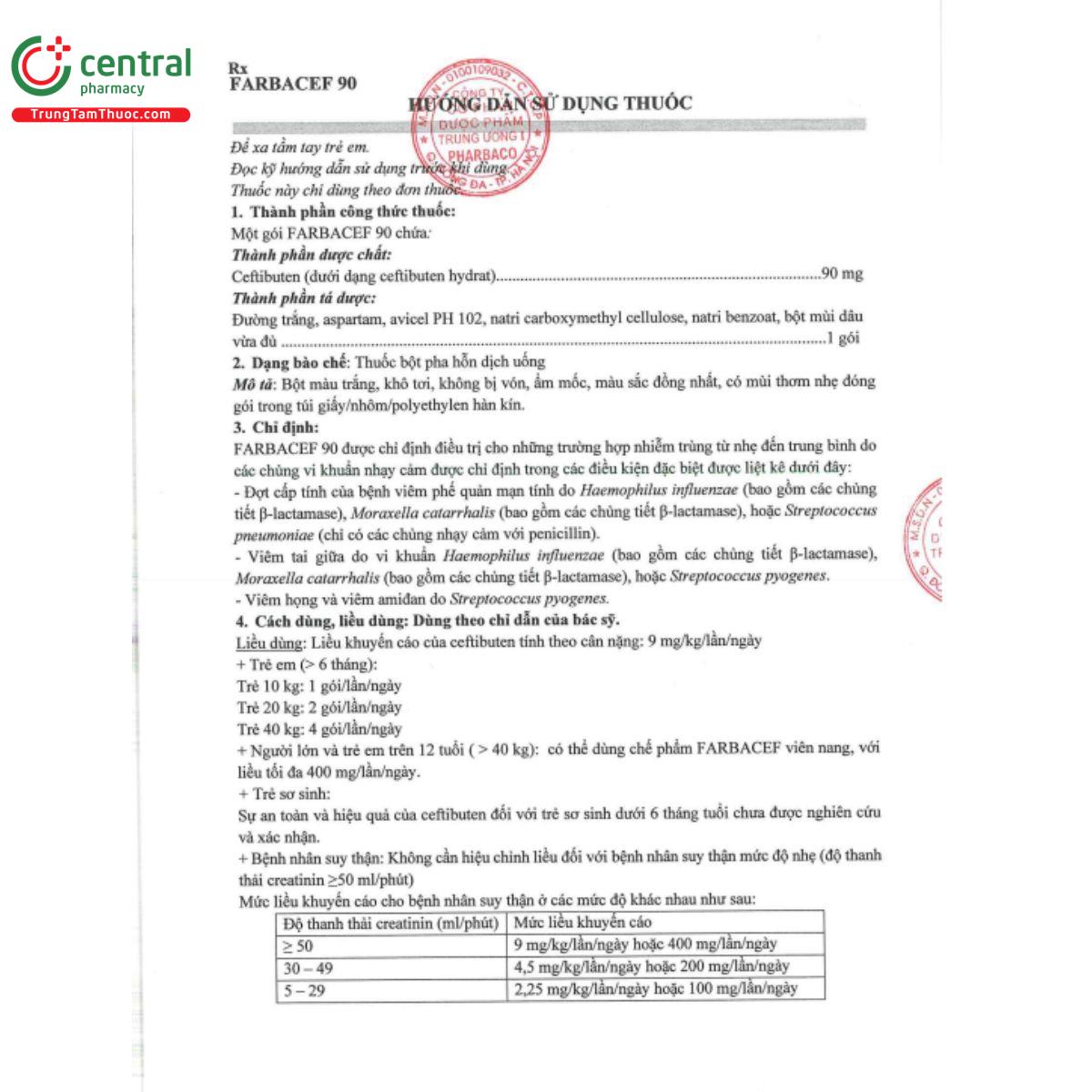 farbacef 90mg 3 J3357