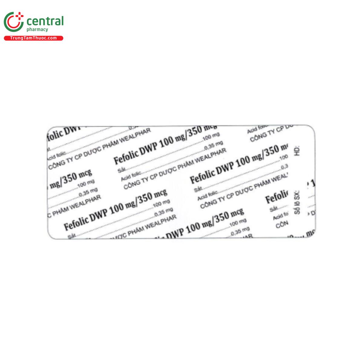 fefolic dwp 100mg 350mcg 3 Q6261