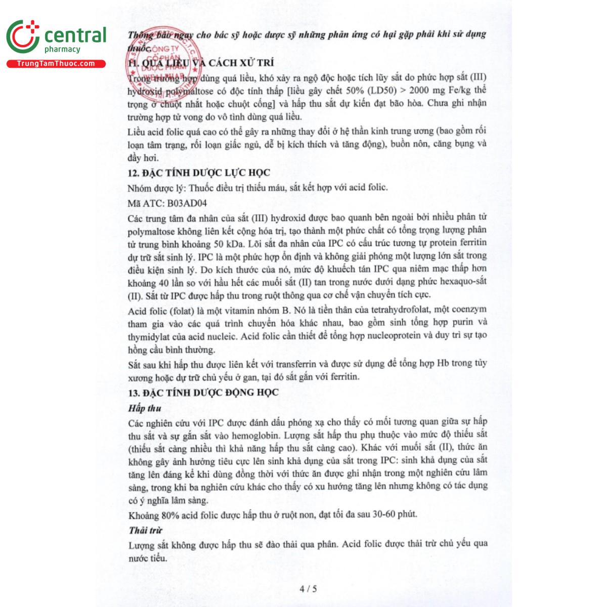 fefolic dwp 100mg 350mcg 8 B0228