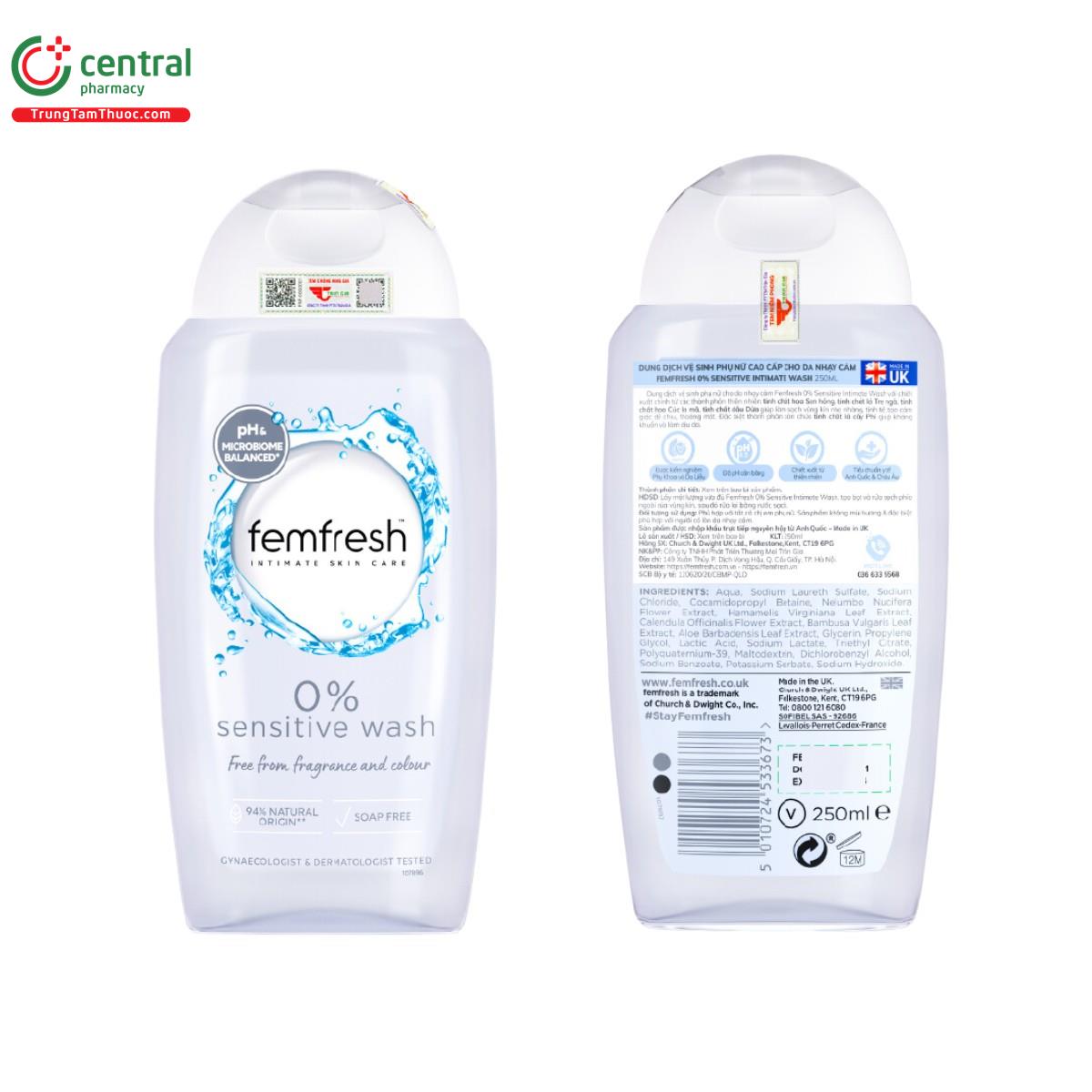 femfresh 0 sensitive wash 4 J4372