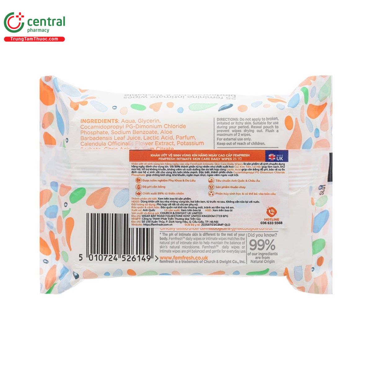 femfresh intimate skin care daily wipes 4 D1153