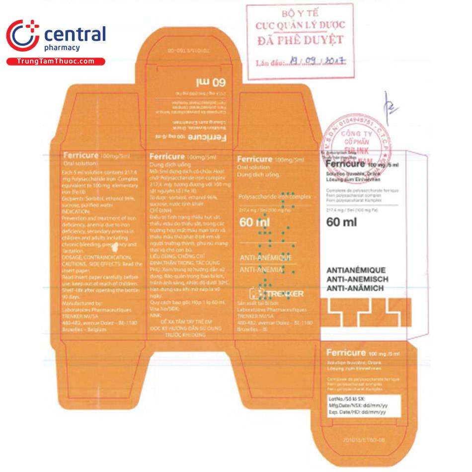 ferricure 100mg 5ml 12 F2101