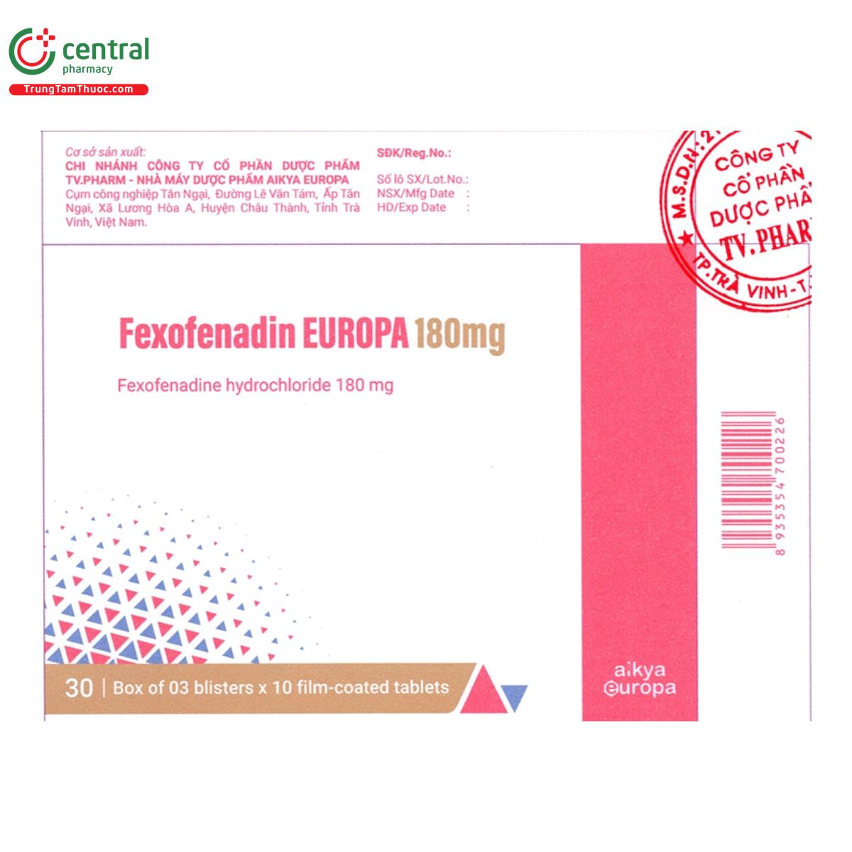 fexofenadin europa 180mg 3 U8242 fexofenadin europa 180mg 3 U8242