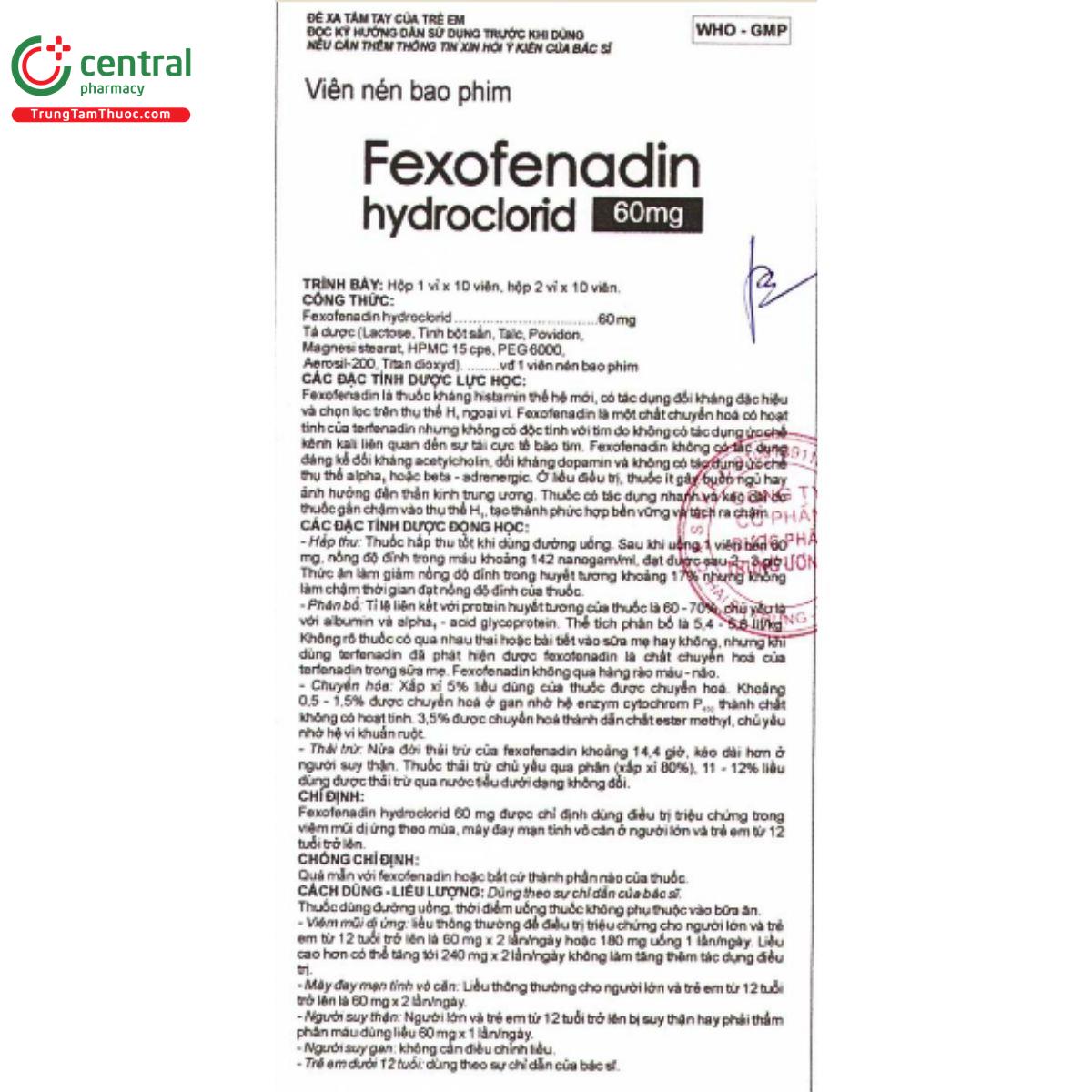fexofenadin hydroclorid 60mg 6 N5275 fexofenadin hydroclorid 60mg 6 N5275
